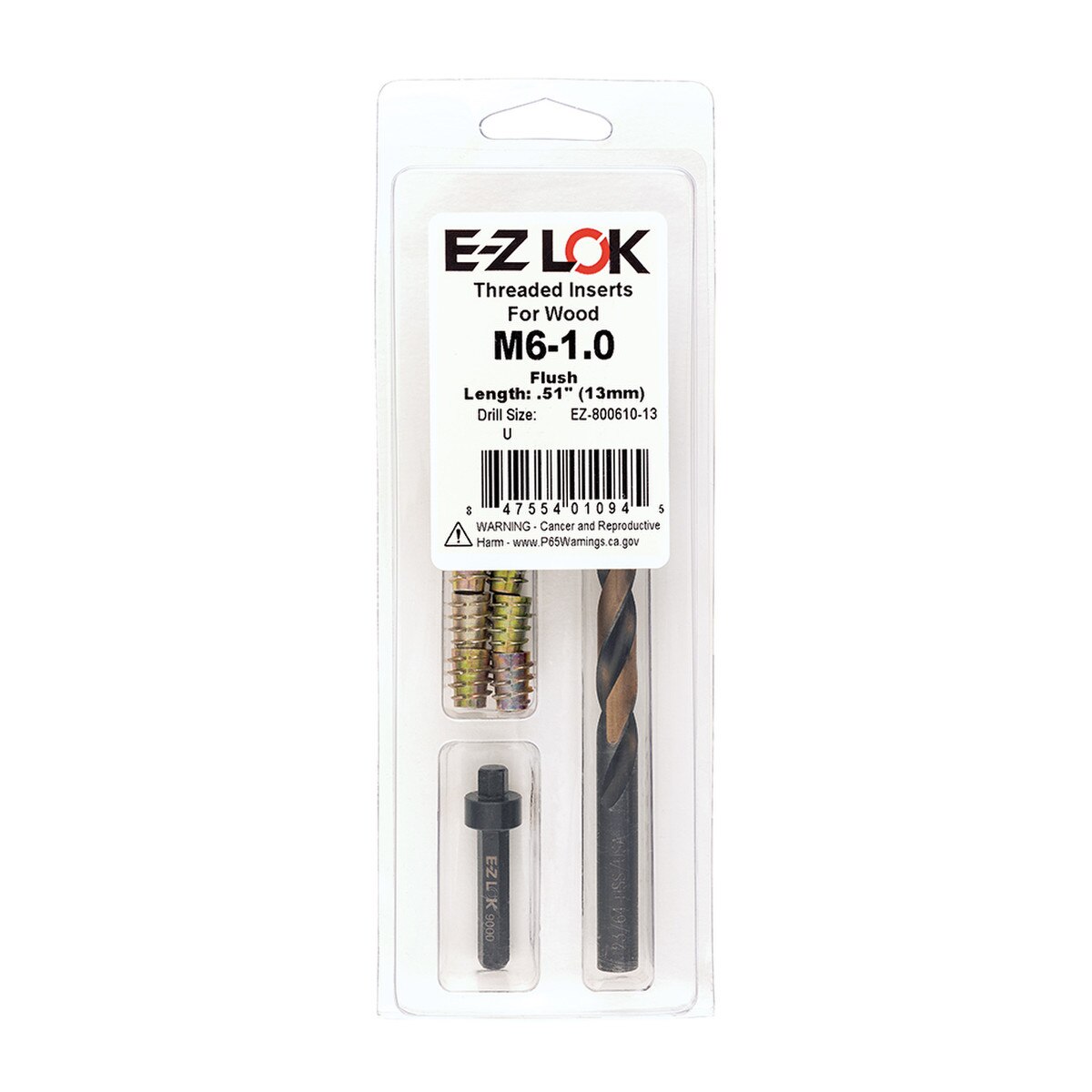 E-Z Hex™ Threaded Insert Installation Kit for Soft Wood - Flush - M6-1.0 x 13mm