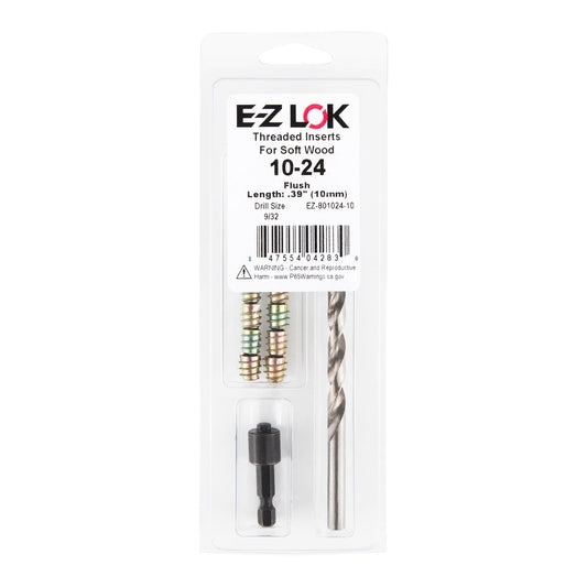 E-Z Hex™ Threaded Insert Installation Kit for Soft Wood - Flush - 10-24 x 10mm