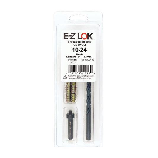 E-Z Hex™ Threaded Insert Installation Kit for Soft Wood - Flush - 10-24 x 13mm