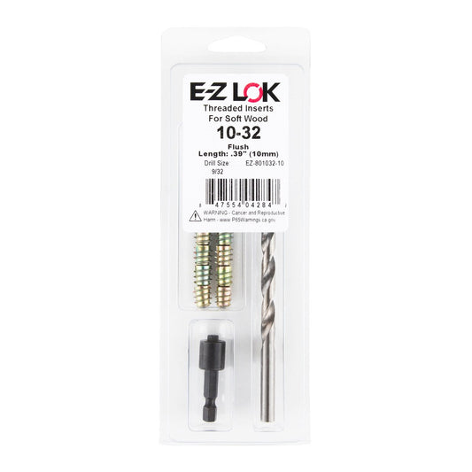 E-Z Hex™ Threaded Insert Installation Kit for Soft Wood - Flush - 10-32 x 10mm