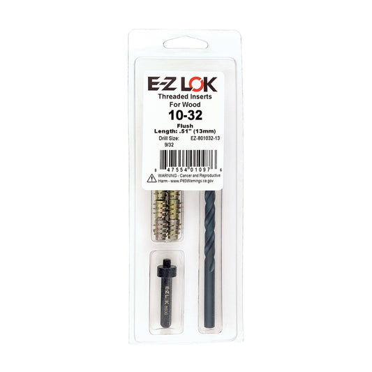 E-Z Hex™ Threaded Insert Installation Kit for Soft Wood - Flush - 10-32 x 13mm