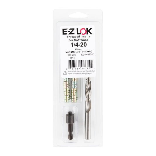 E-Z Hex™ Threaded Insert Installation Kit for Soft Wood - Flush - 1/4-20 x 10mm