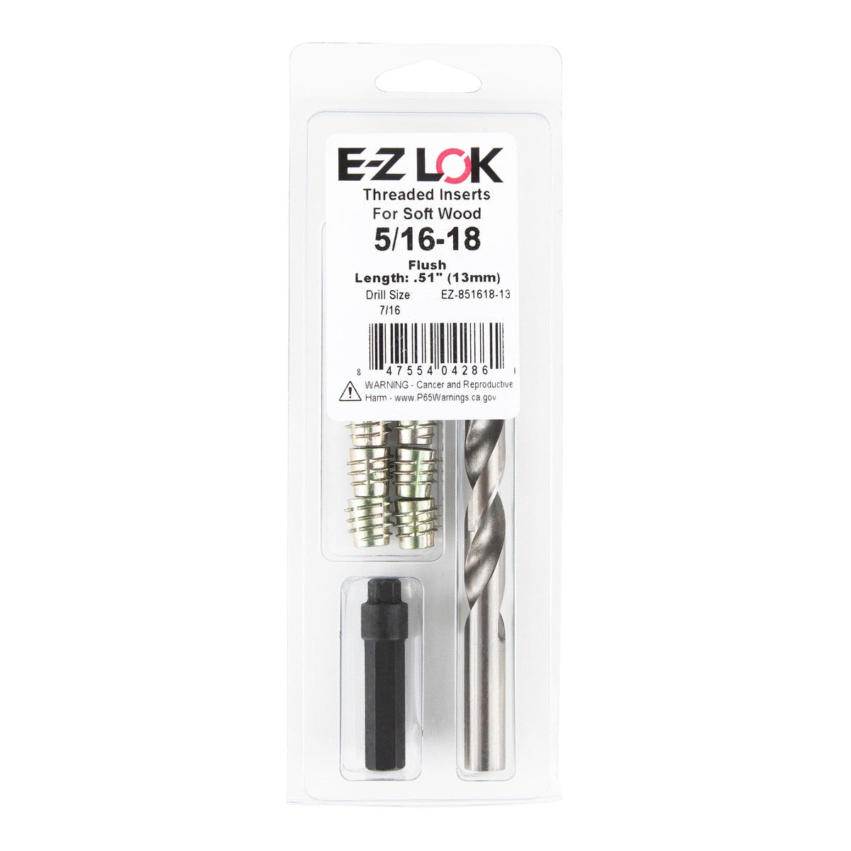 E-Z Hex™ Threaded Insert Installation Kit for Soft Wood - Flush - 5/16-18 x 13mm