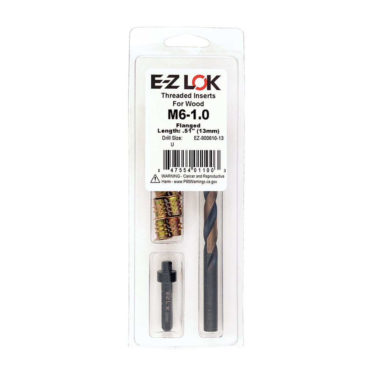 E-Z Hex™ Threaded Insert Installation Kit for Soft Wood - Flanged - M6-1.0 x 13mm