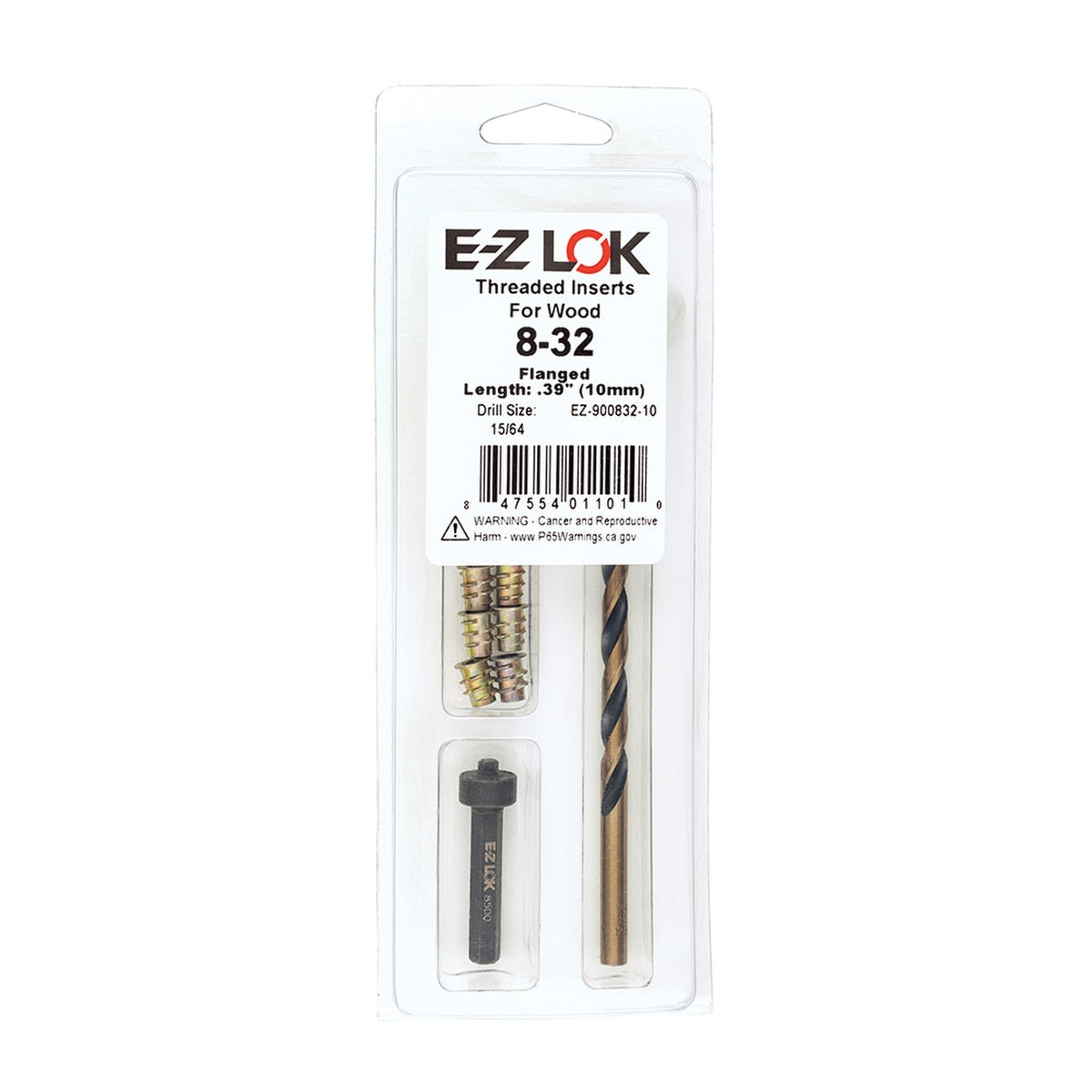 E-Z Hex™ Threaded Insert Installation Kit for Soft Wood - Flanged - 8-32 x 10mm