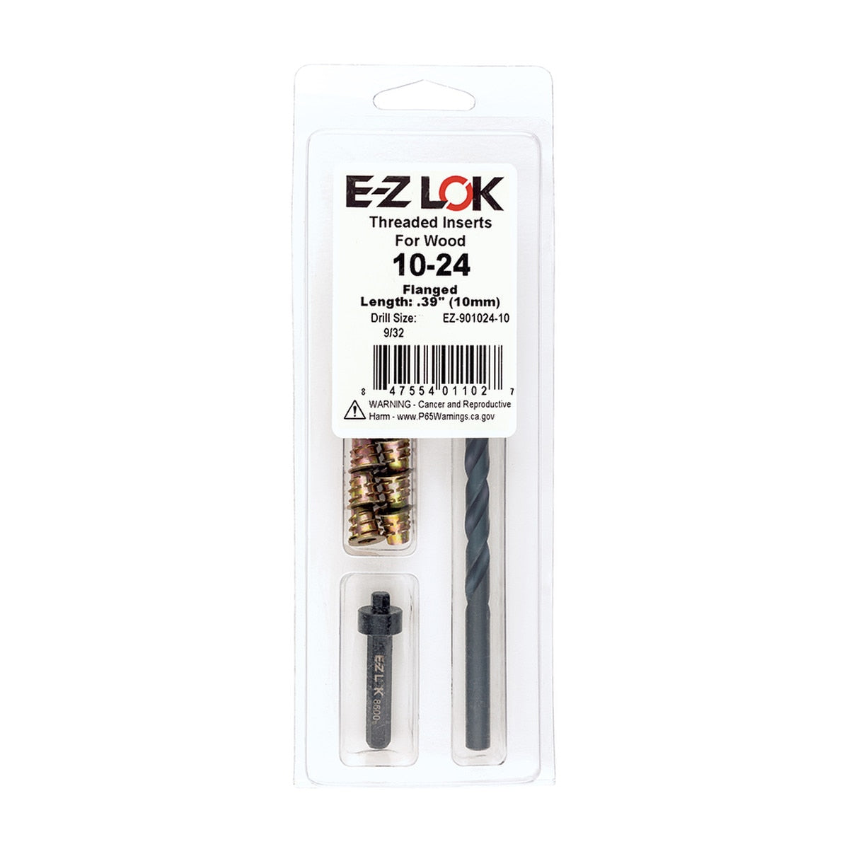 E-Z Hex™ Threaded Insert Installation Kit for Soft Wood - Flanged - 10-24 x 10mm