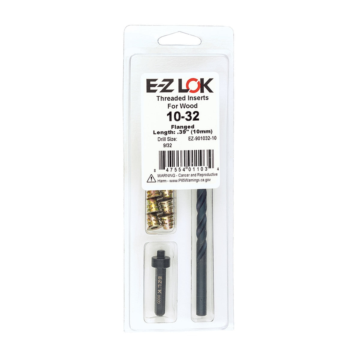 E-Z Hex™ Threaded Insert Installation Kit for Soft Wood - Flanged - 10-32 x 10mm