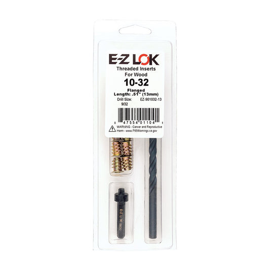 E-Z Hex™ Threaded Insert Installation Kit for Soft Wood - Flanged - 10-32 x 13mm