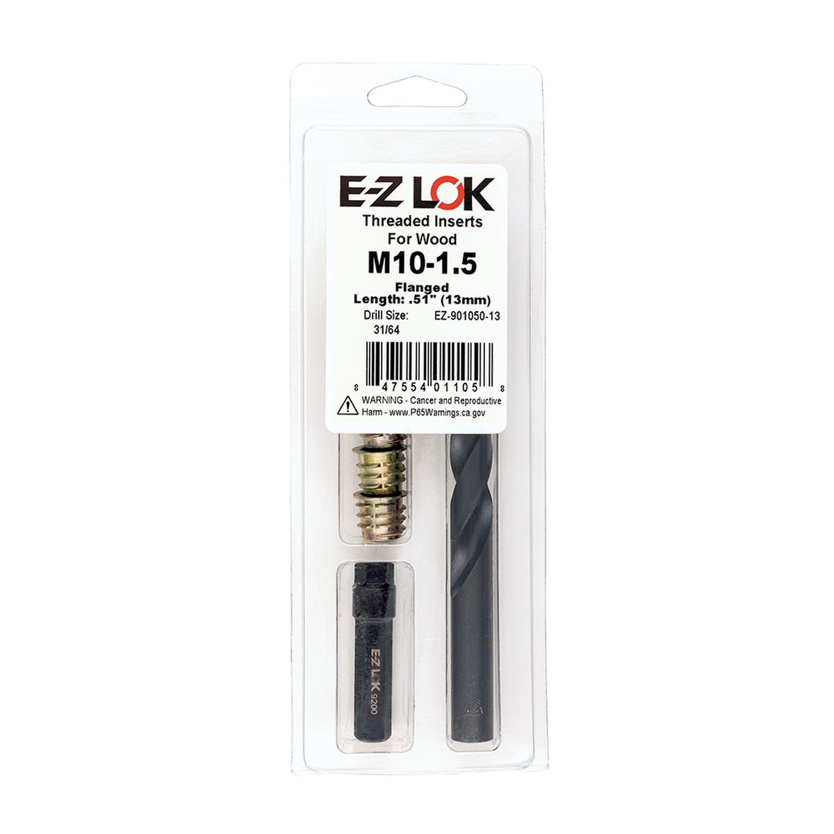 E-Z Hex™ Threaded Insert Installation Kit for Soft Wood - Flanged - M10-1.5 x 13mm