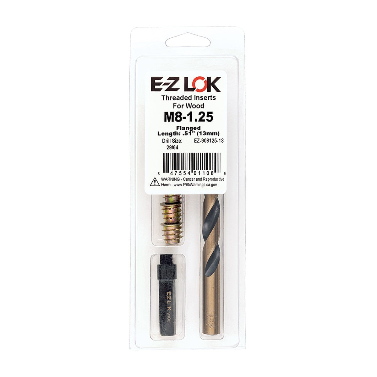 E-Z Hex™ Threaded Insert Installation Kit for Soft Wood - Flanged - M8-1.25 x 13mm