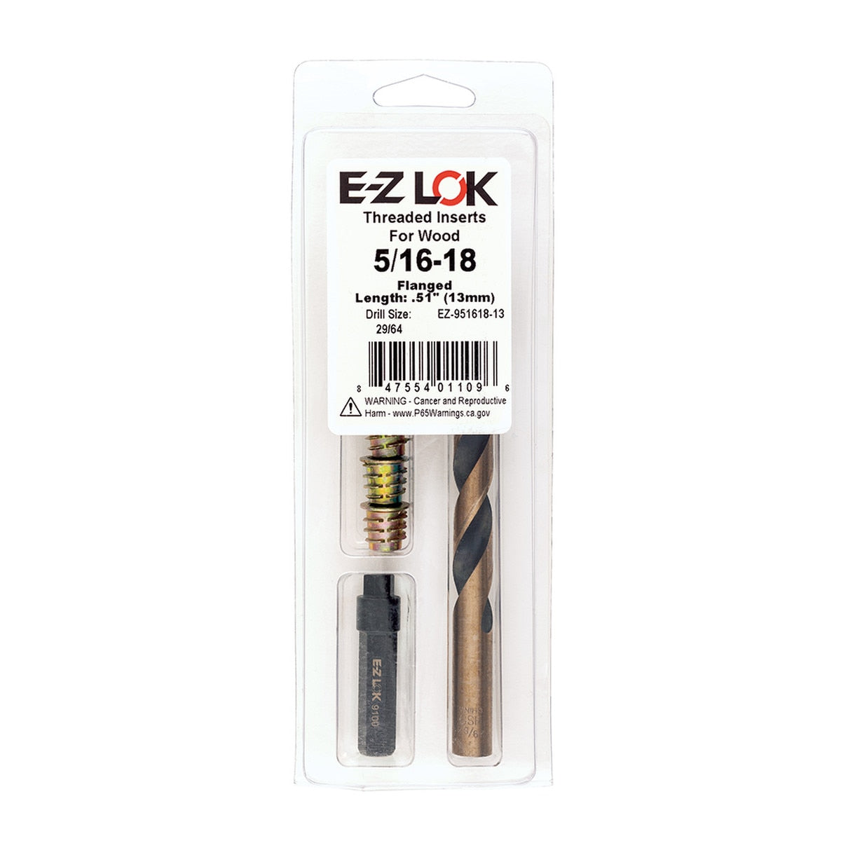 E-Z Hex™ Threaded Insert Installation Kit for Soft Wood - Flanged - 5/16-18 x 13mm