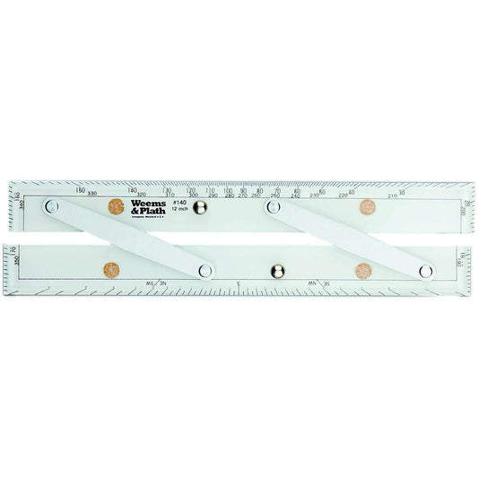 Paradise Clay WPL0140 12" Brushed Aluminum Arms Parallel Rule #140