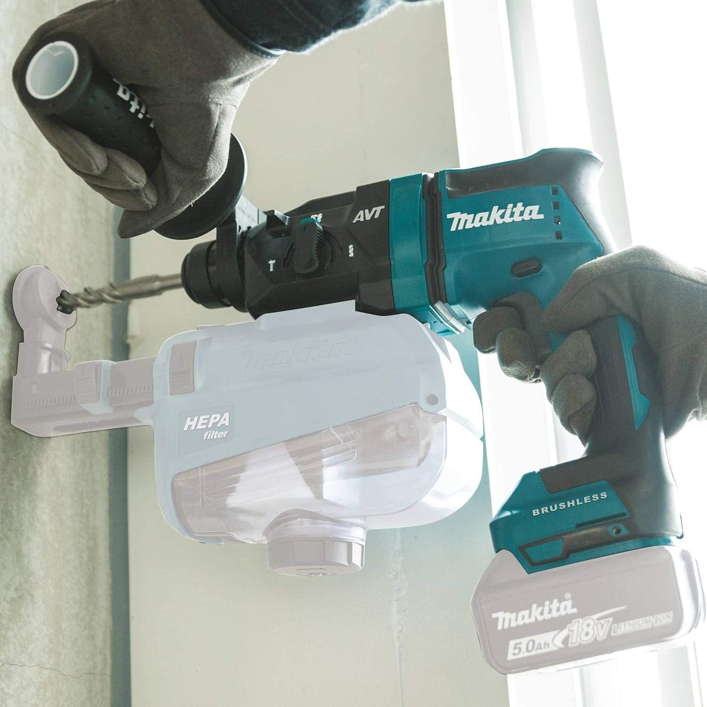 Makita XRH12Z 18V Lxt® Lithiumion Brushless Cordless 11/16" Avt® Rotary Hammer, Accepts Sdsplus Bits, Aws® Capable, Tool Only