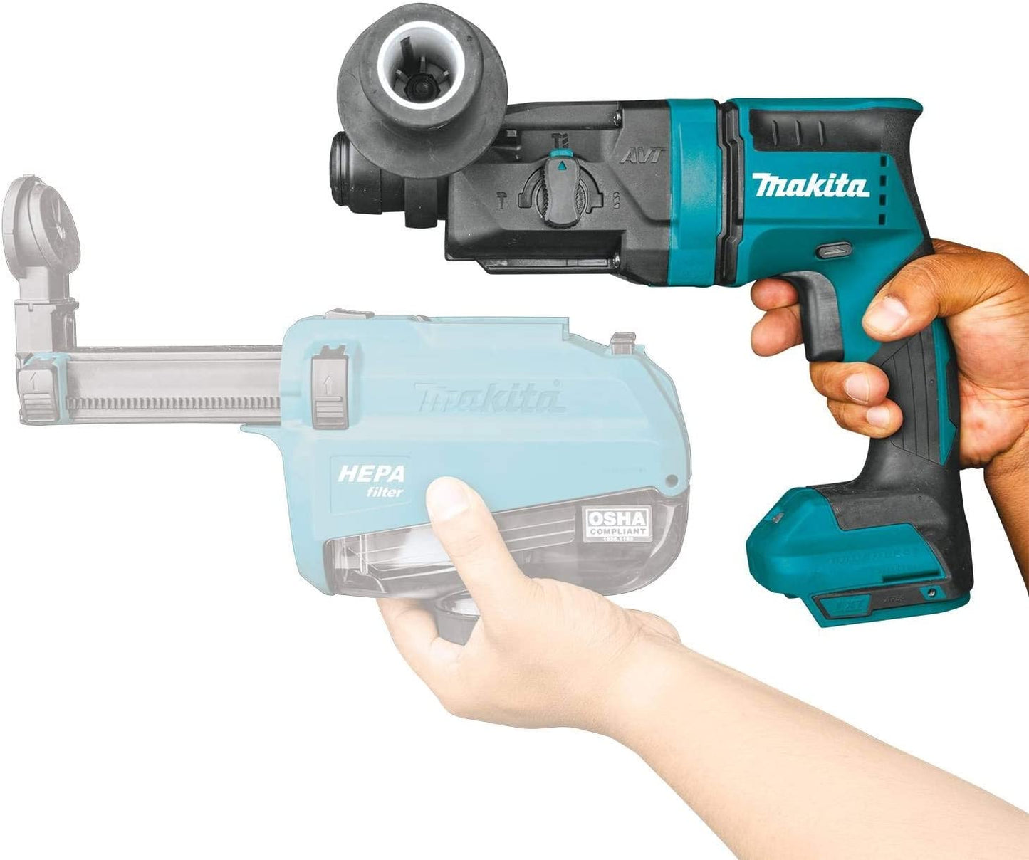 Makita XRH12Z 18V Lxt® Lithiumion Brushless Cordless 11/16" Avt® Rotary Hammer, Accepts Sdsplus Bits, Aws® Capable, Tool Only