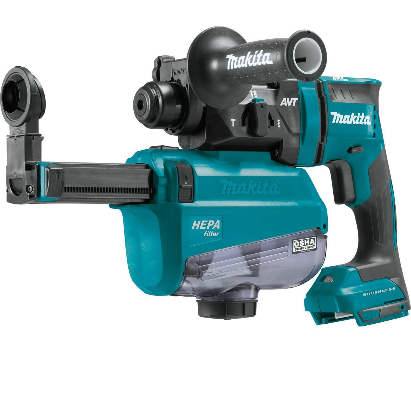 Makita XRH12ZW 18V LXT® Lithium‘Ion Brushless Cordless 11/16" SDS‘PLUS AVT® Rotary Hammer, w/ HEPA Dust Extractor, AWS® Capable, Tool Only