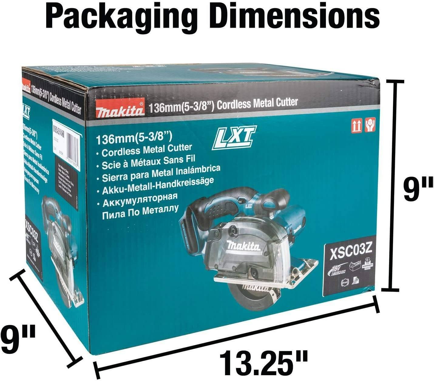 Makita XSC03Z 18V LXT® Lithium‘Ion Cordless 5‘3/8" Metal Cutting Saw, with Electric Brake and Chip Collector, Tool Only