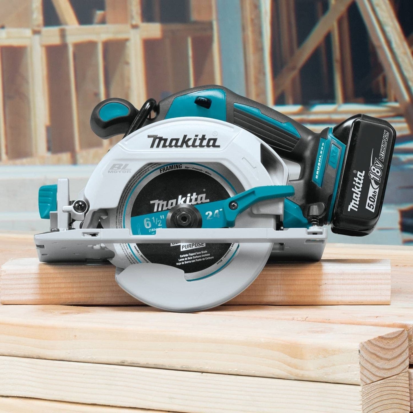 Makita XSH03T 18V LXT® Lithium‘Ion Brushless Cordless 6‘1/2" Circular Saw Kit (5.0Ah)