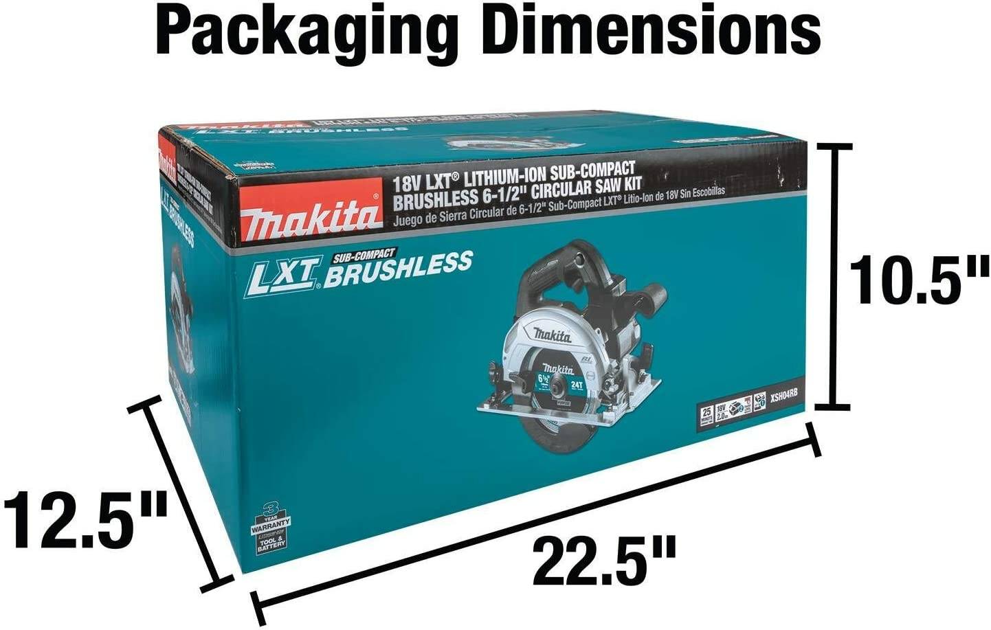 Makita XSH04RB 18V LXT® Lithium‘Ion Sub‘Compact Brushless Cordless 6‘1/2 Circular Saw Kit (2.0Ah)