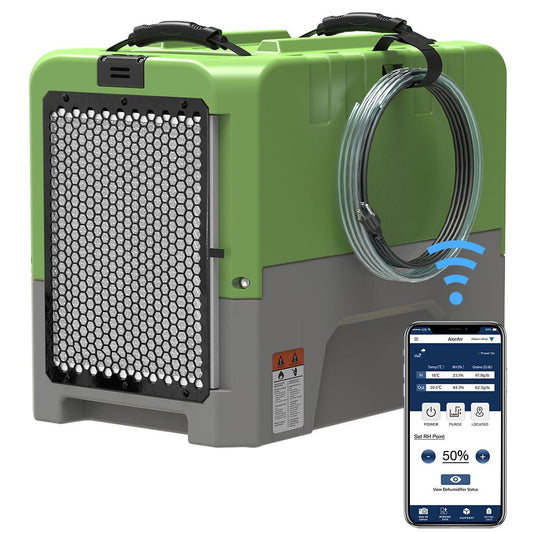 AlorAir Storm LGR Extreme Smart App Control 180PPD Commercial Dehumidifier for Crawl Space with Pump - Green