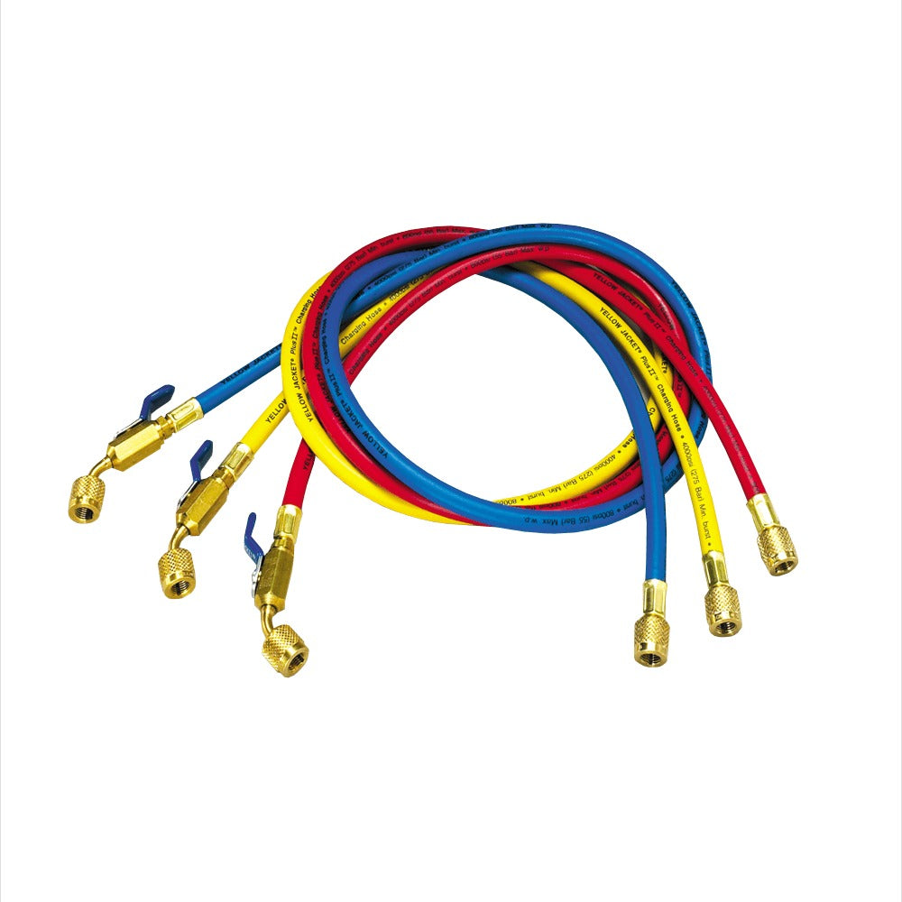 Yellow Jacket 21485 60" Length PLUS II 3 Pack 1/4" Hoses (21060, 21425, 21465)