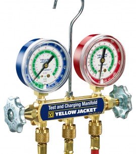 Yellow Jacket 41385 Bar Manifold/Couplers, R134A Refrigerant