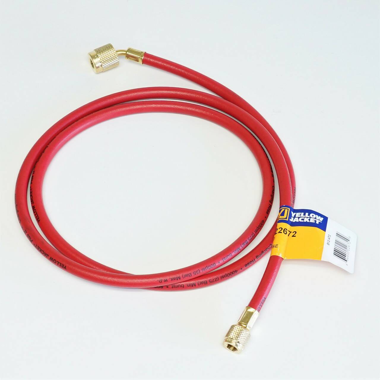 Yellow Jacket 22672 72", Red, PLUS II 1/4" hose with SealRight fitting