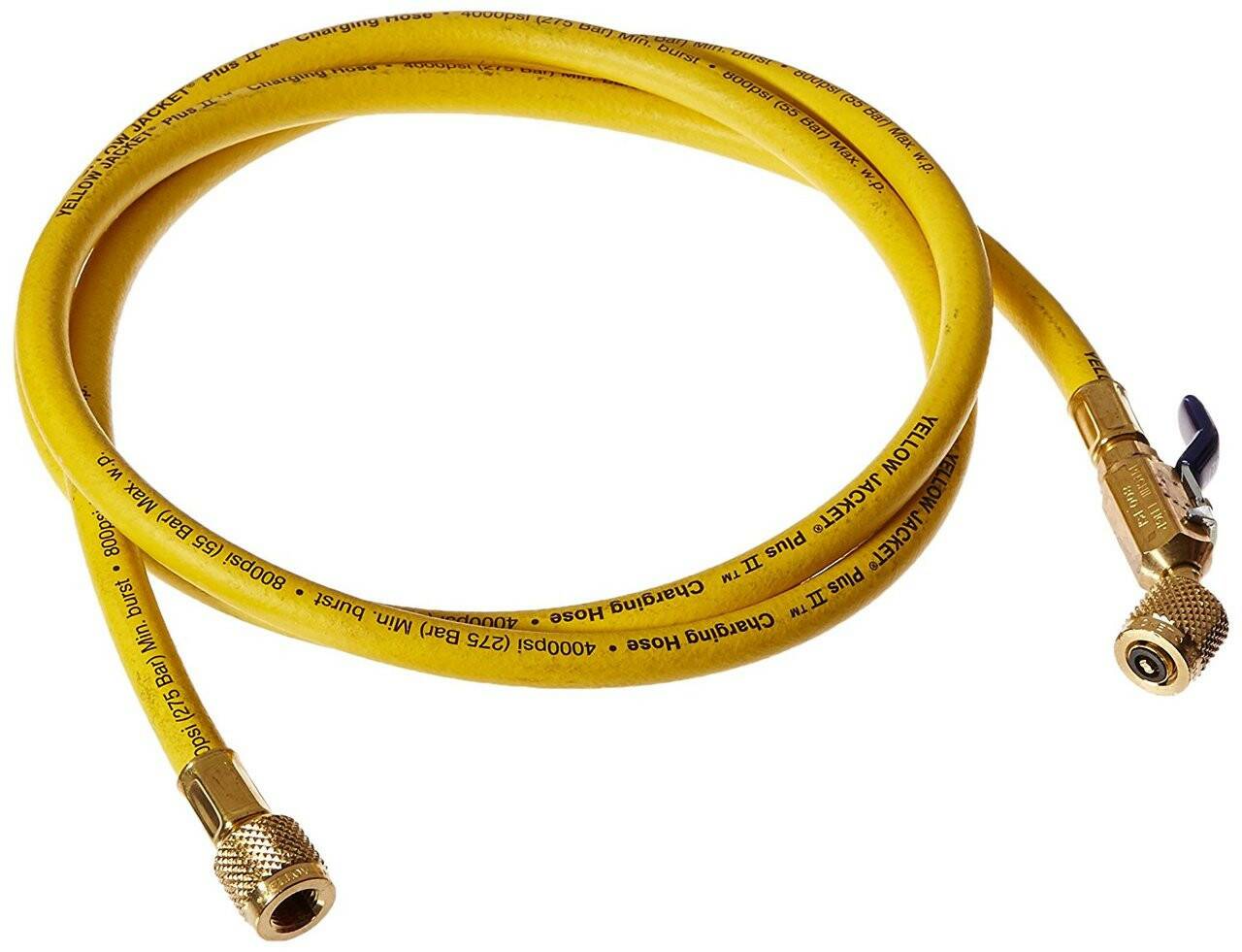 Yellow Jacket 29048 48", Yellow, compact ball valve, PLUS II 1/4" hose