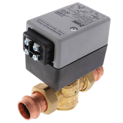 Caleffi Z55P3 Z-One™ 2-Way,NC TERMINAL Block, w/ MS,24V,3/4",Union Press,3.5Cv